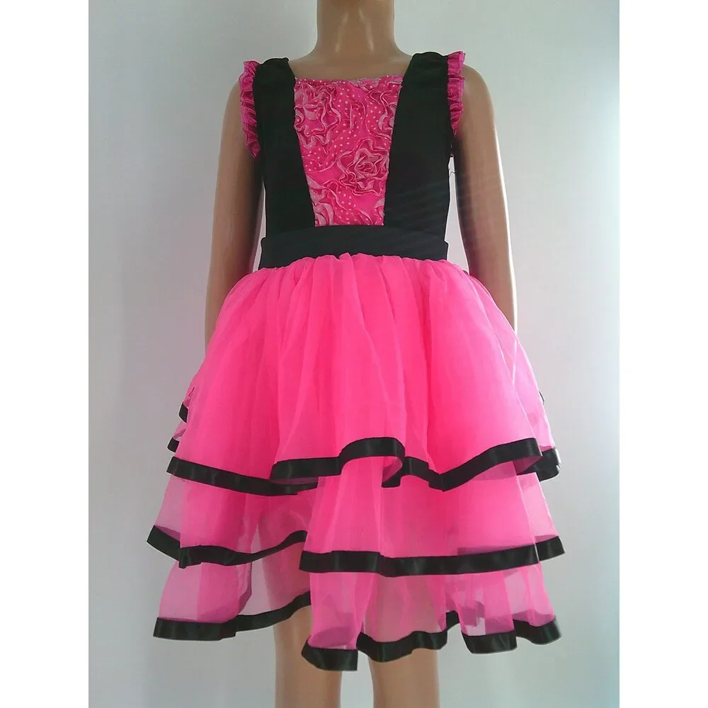 Pre-Owned Dance Costume Revolution RC17118 Medium Child Pink Tutu Jazz Tap